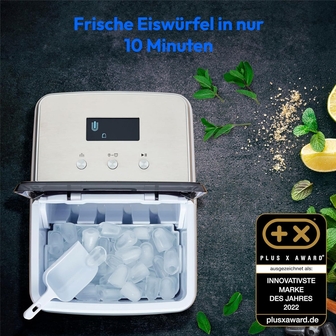MEDION Eiswürfelmaschine (Eiswürfelgrösse klein & gross, 2,6 Liter Wassertank, kurze Produktionsdaue