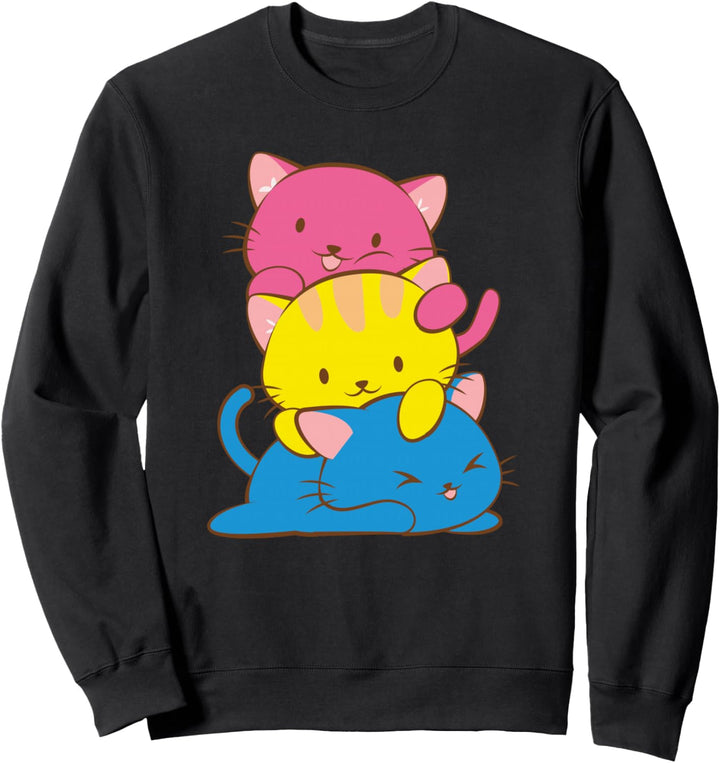 Pansexual Kawaii Cat Anime Art Cute Pan Pride Sweatshirt
