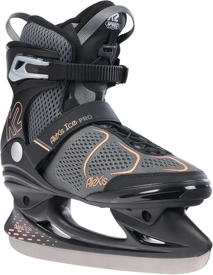 K2 Damen Alexis Ice PRO Schlittschuhe EU: 34 (UK: 1.5 / cm: 21 black - anthracite - coral, EU: 34 (U