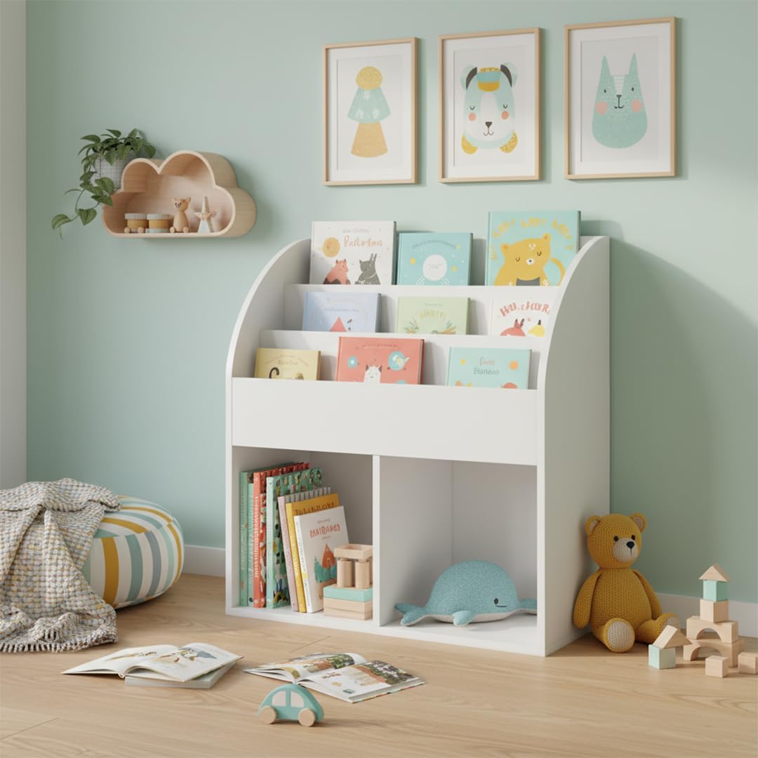 Bellabino Kinderregal Koro, Spielzeug Aufbewahrung, Bücherregal für Ki –  techstudio.ch