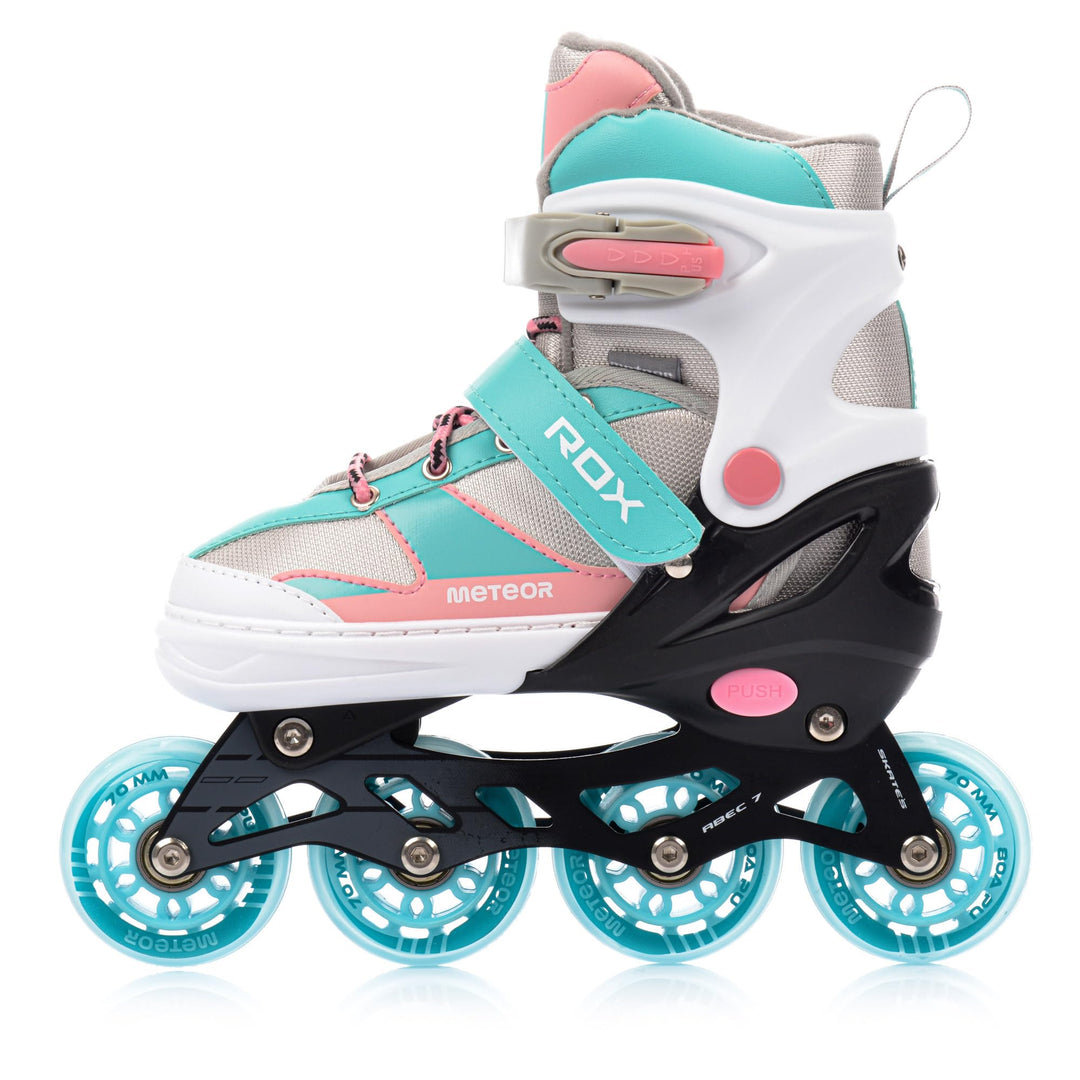 meteor Rox sichere verstellbare Kinder Inline‑Skates – Inliner für Mädchen Jungen – ABEC‑7 Carbonlag