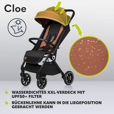 LIONELO Cloe Zusammenklappbarer Kinderwagen bis zu 22 kg, Verstellbare Rückenlehne Schlaffunktion, 5