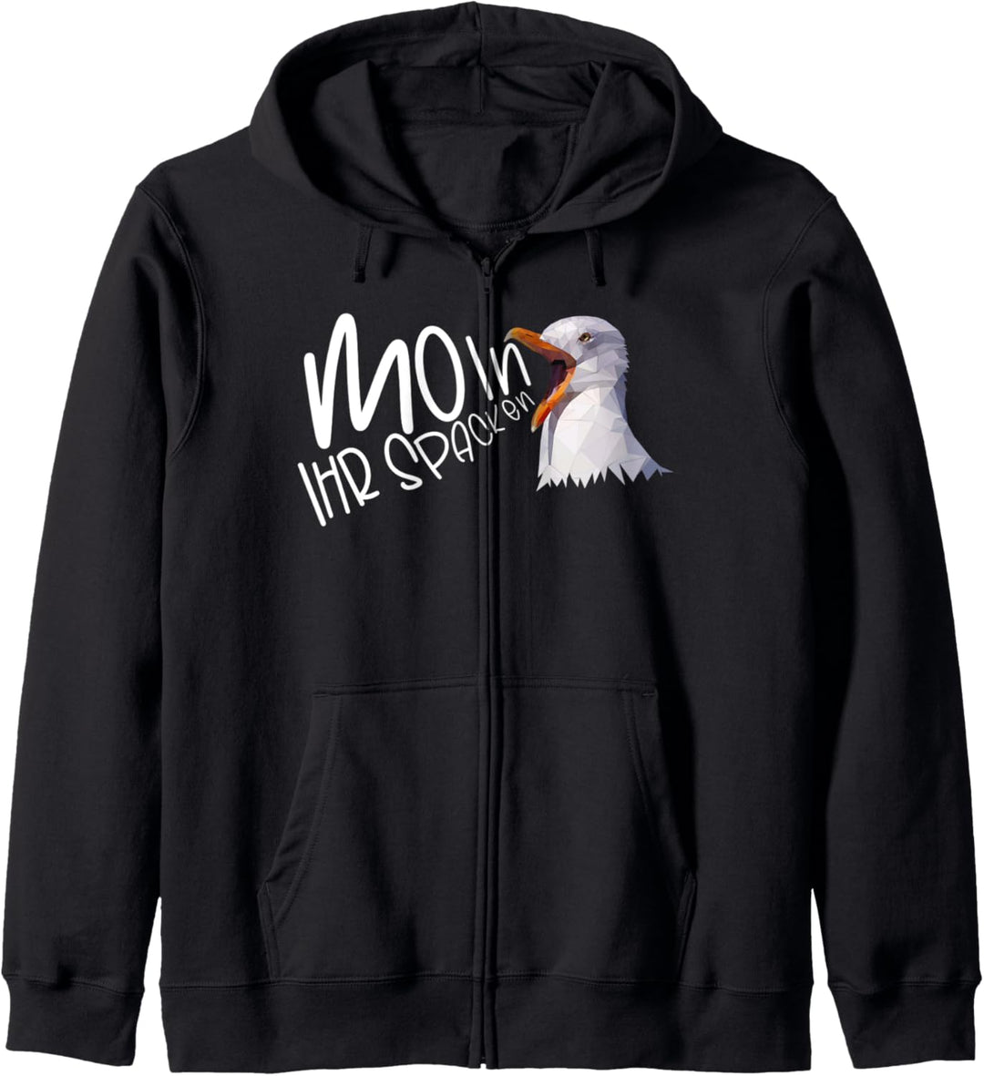 Möwe Seevogel - Moin ihr Spacken - norddeutscher Spruch Kapuzenjacke