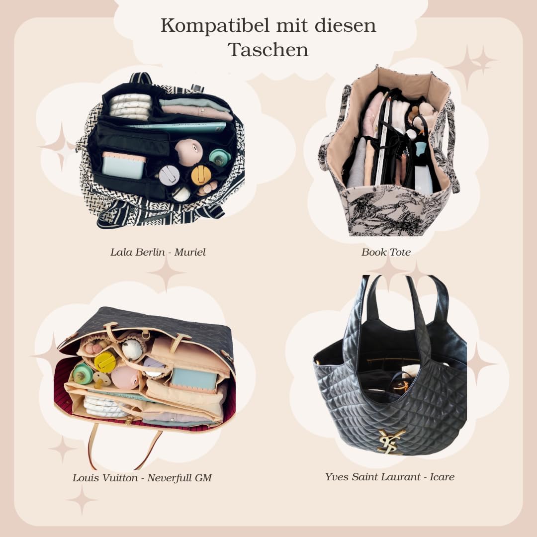 lilibell Wickeltasche Granda - Grosse Babytasche Taschenorganizer Innentasche Baginbag Inlett für di