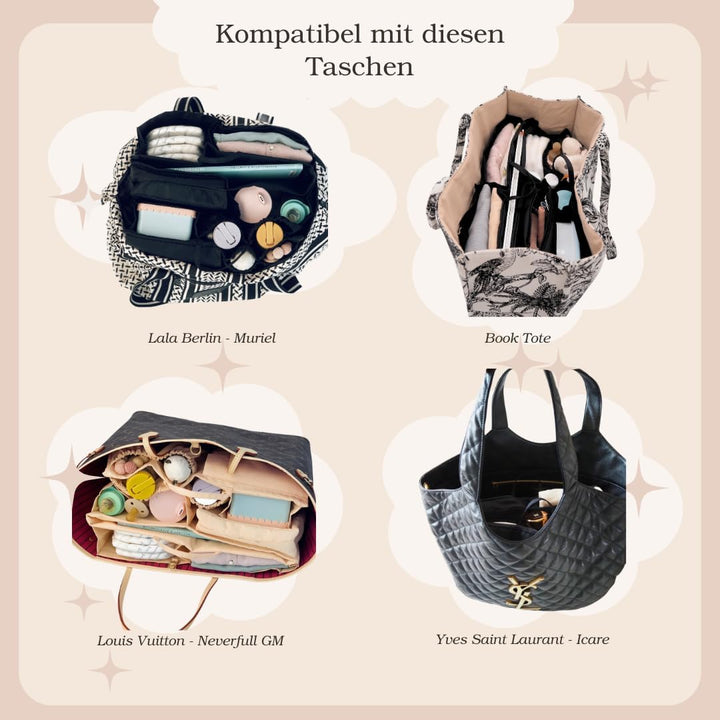 lilibell Wickeltasche Granda - Grosse Babytasche Taschenorganizer Innentasche Baginbag Inlett für di