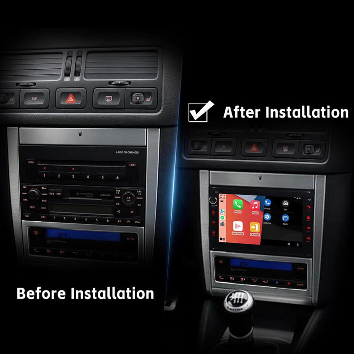 Autoradio für VW Golf 4 T5 Bora Polo Passat B5 Jetta Seat Skoda Leon 1998-2006, Stereo Radio Touchsc