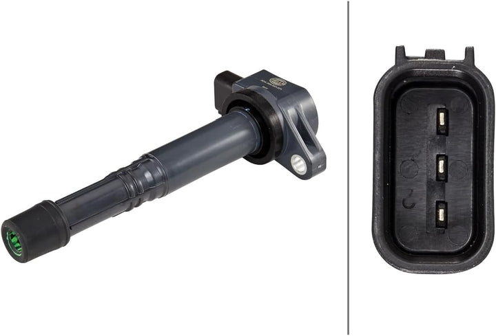 HELLA 5DA 358 057-371 Zündspule - 12V - 3-polig - Kerzenschachtzündspule - geschraubt