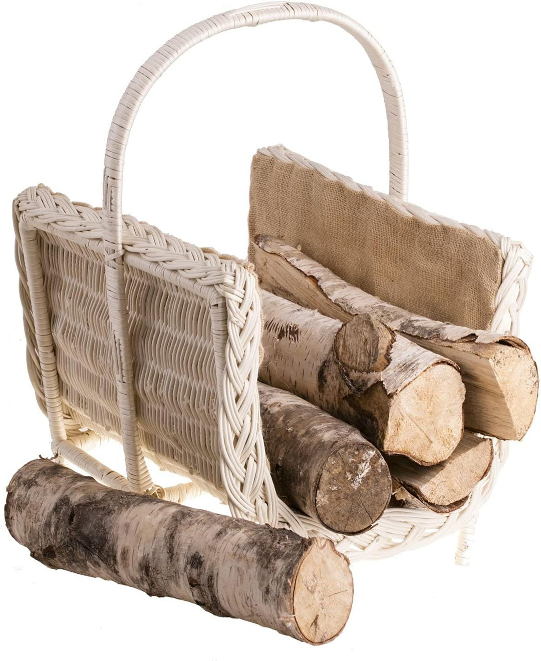 Vollweidener Kaminkorb, naturfarbiger Kaminkorb aus Weide, Weidenkorb für Kaminholz, Kaminkorb Holzk