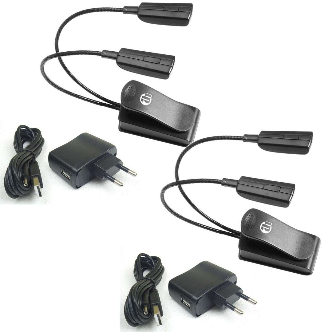 2 x ADAM HALL SLED2PRO SLED 2 Pro LED-Notenpultleuchte incl. Stecker-Netzteil, USB-Kabel (4x Leuchtd