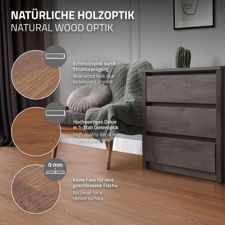 ML-Design Deluxe PVC Bodenbelag, Selbstklebende Vinyl-Dielen, Vinylboden, 91,5 cm x 15,3 cm x 2 mm,