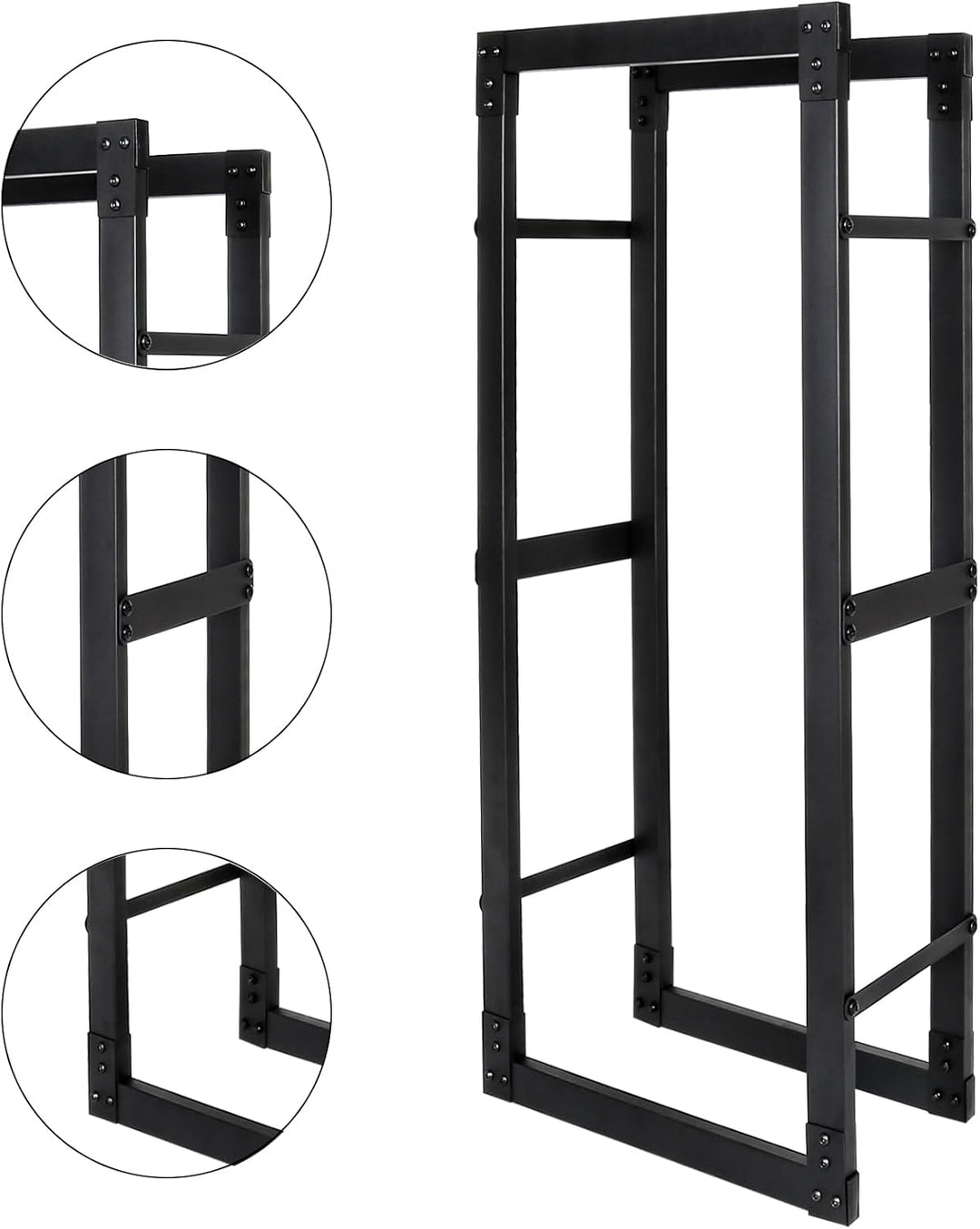 Jopassy Kaminholzregal innen metall 40x25x150CM Brennholzregal für innen aussen, Kaminholzständer, K