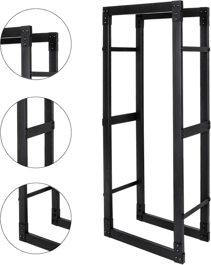 Jopassy Kaminholzregal innen metall 40x25x150CM Brennholzregal für innen aussen, Kaminholzständer, K