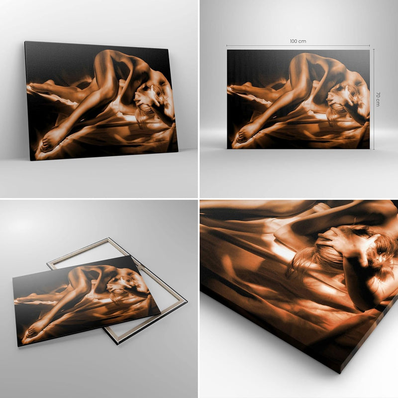 Bilder auf Leinwand 100x70cm Leinwandbild Nackte Frau Akt Modell Photofitness Gross Wanddeko Bild Sc