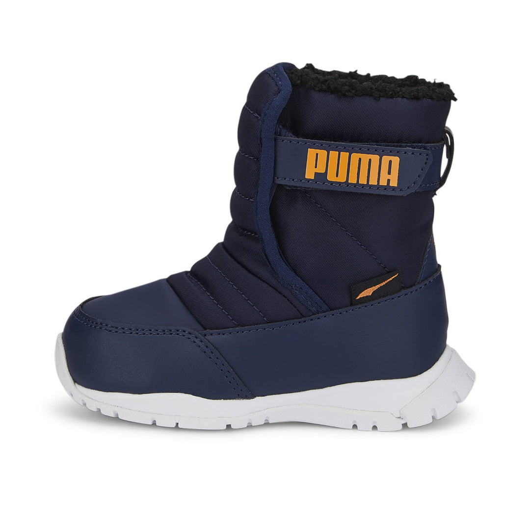 PUMA Unisex Kinder Nieve Boot WTR Ac Ps Sneaker 30 EU Peacoat Vibrant Orange Blue, 30 EU Peacoat Vib