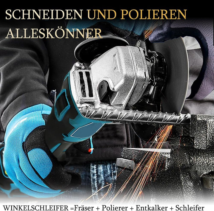 Bürstenloser Akku Winkelschleifer,Ersatz für Makita 18V Akku,11000U/min Elektro-Winkelschleifer,125