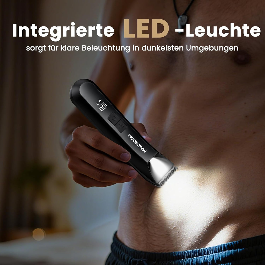 Intimrasierer Mann,MAXGROOM 3 IN 1 Rasierer Herren Elektrisch für Intimbereich,IPX7 Body Trimmer Her