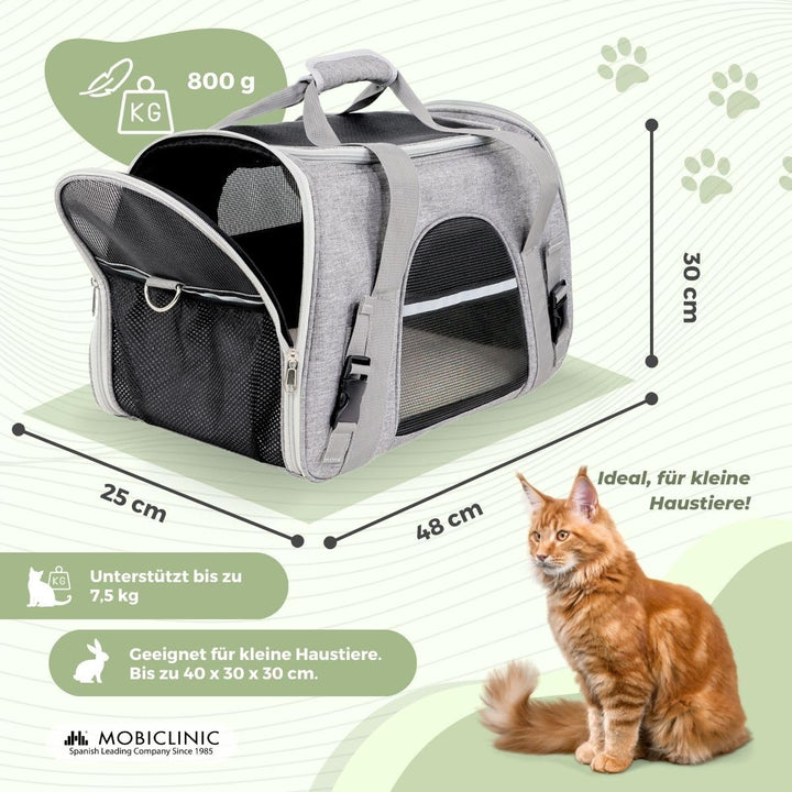 Mobiclinic® Pets, Hundebox, Bronco, Faltbar, Trolley-Gurt, Belüftung, Multi-Access, Verstellbar, 48x