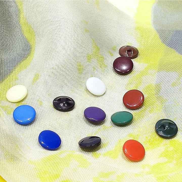Knopf, Kleidungsknopf,144 Stück/Röhrchen, Harz, Halbkugel, Viele Farben und Grössen, Kunststoff, Han