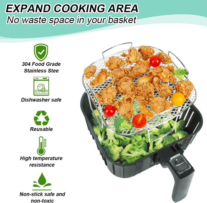 YQL Heissluftfritteuse Zubehör für Cosori Heissluftfritteuse 5,5L XXL/6,4L, Ninja Heissluftfritteuse