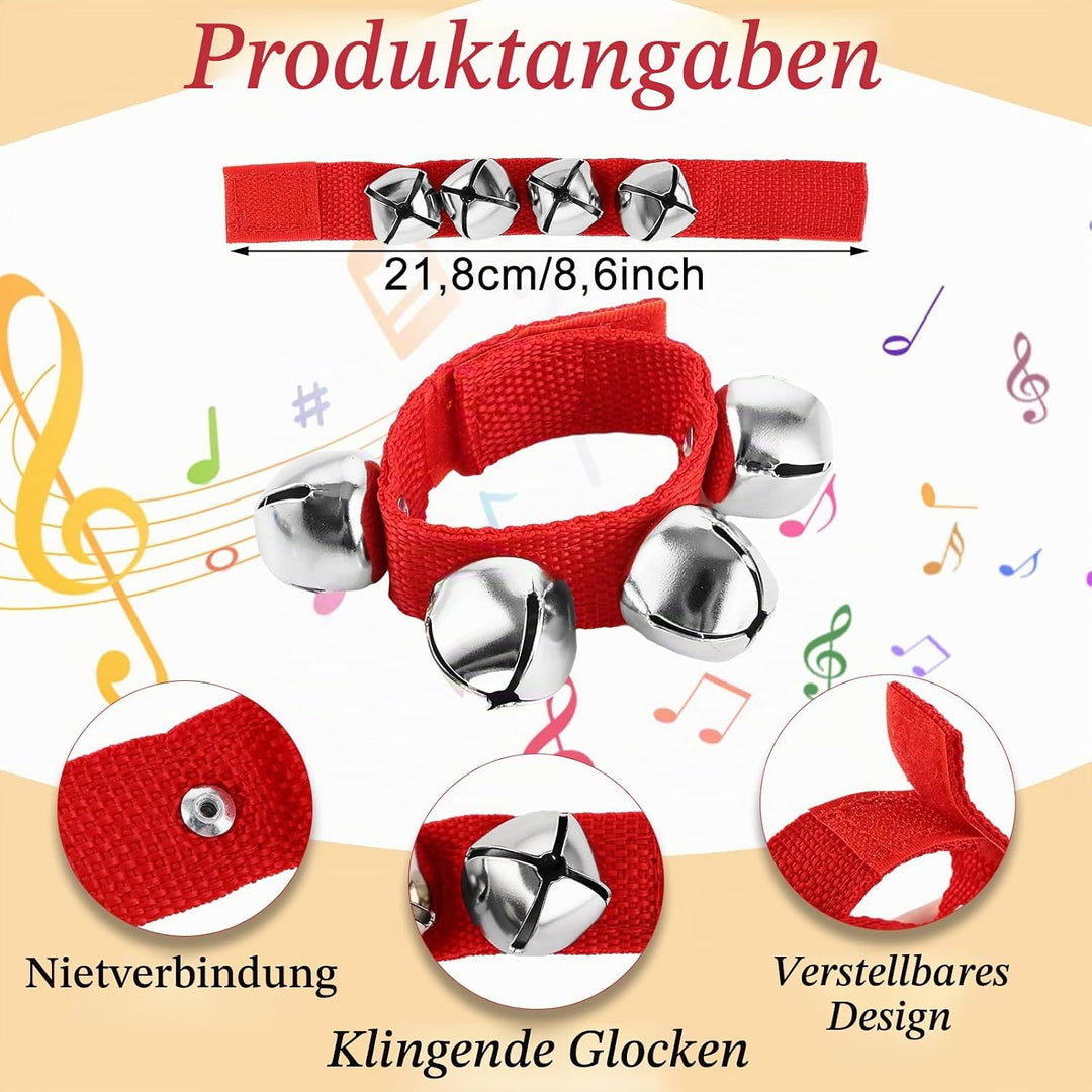 MIVIDE 21er Set Glocken Band für Arme &amp; Füsse, 7 Farbe Schellenarmband, Handgelenk Glockenband mit 4