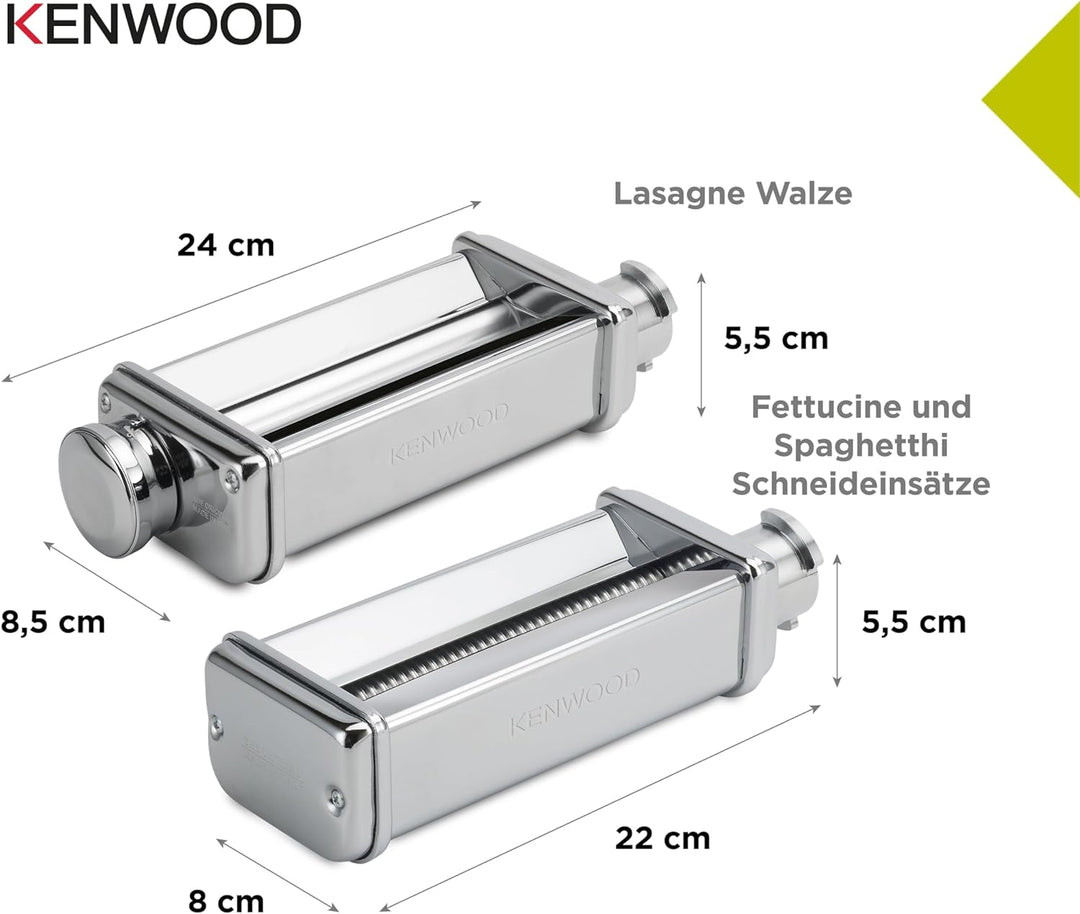 Kenwood Pasta-Set MAX980ME Zubehör für Kenwood Küchenmaschinen, elektrische Nudelmaschine mit Lasagn