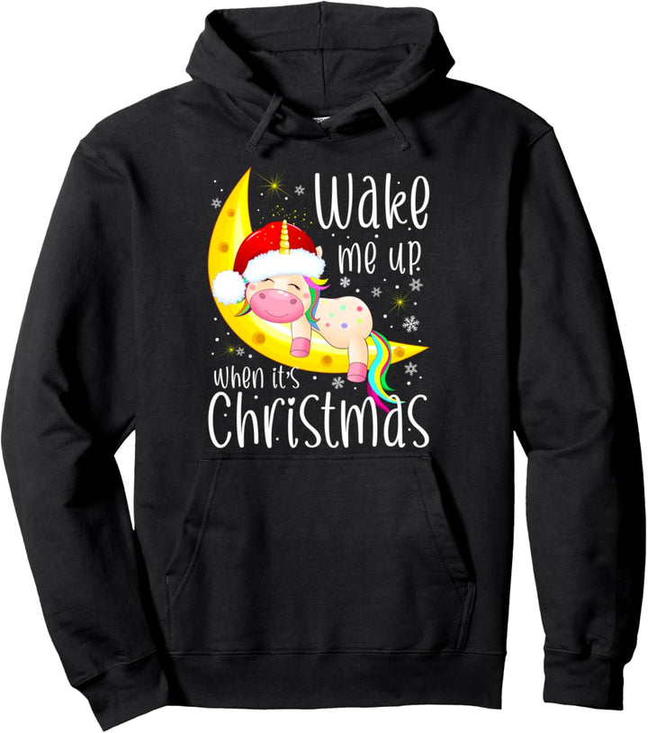 Weck mich auf zu Weihnachten Kinder Geschenk Süsses Einhorn Pullover Hoodie