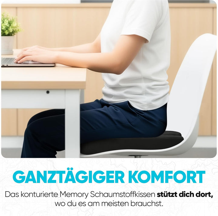 FORTEM Sitzkissen, Sitzpolster, Bürostuhlkissen, Memory-Schaum Schreibtischstuhl Kissen, Rutschfeste