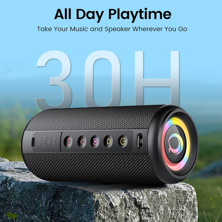 Bluetooth Lautsprecher, 2026 Musikbox Bluetooth 5.4 mit RGB Lichter, Tragbarer Lautsprecher Freispre