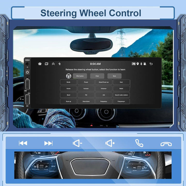 Android 13 2GB 32GB Wireless Carplay Autoradio 1 Din Android Auto, Radio Bluetooth 1 Din Bildschirm,