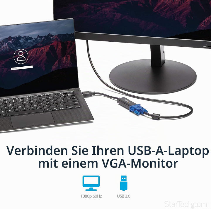 StarTech.com USB 3.0 auf VGA Adapter / Konverter mti on-board driver - 1920x1200 1080p | On-Board Dr