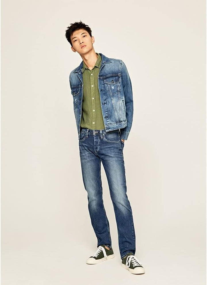 Pepe Jeans Herren Cash Jeans 28W / 36L Blue (Denim-z23), 28W / 36L Blue (Denim-z23)