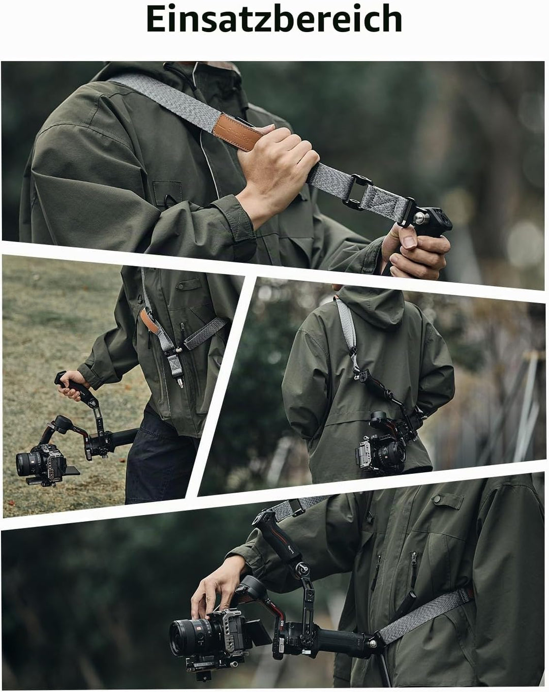 SMALLRIG RS3 RS2 Gewichtsreduzierender Schultergurt Shoulder Strap kompatibel mit Sling-Griff für DJ