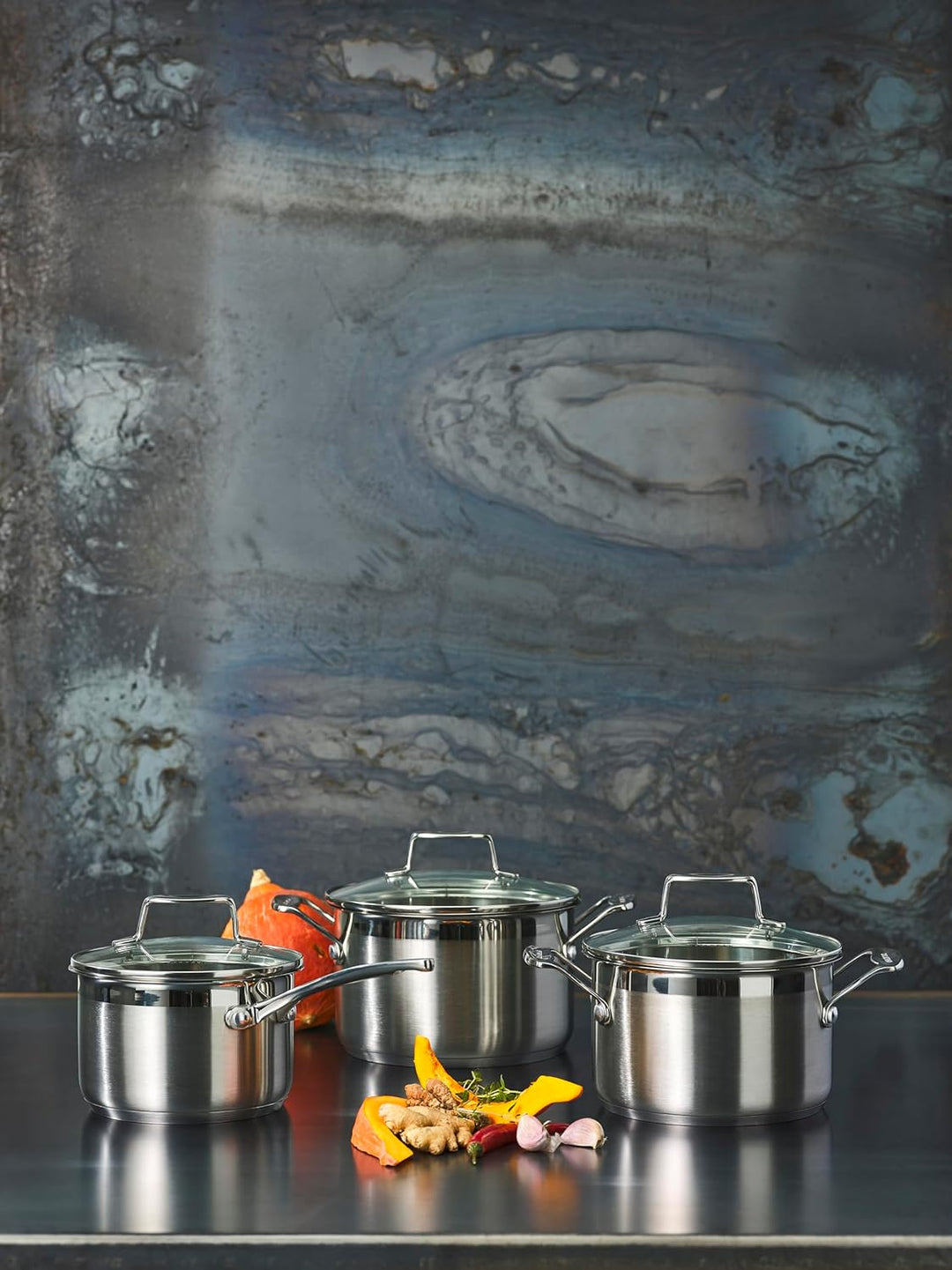 Scanpan Impact 3-tlg. Kochtopf-Set: 1,8 l/2,5 l/3,2 l | Stielkasserolle &amp; Töpfe mit Glasdeckeln | Ed