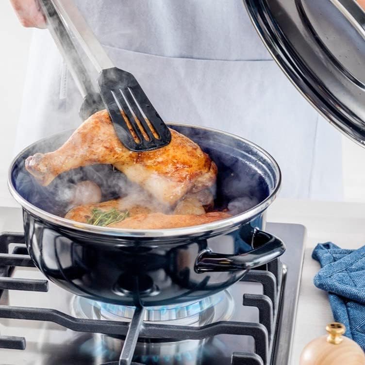 BK Fortalit Induktionsfähiger Topf aus emailliertem Stahl, 20 cm/1,4 l, mit Deckel, Backofen- und Br