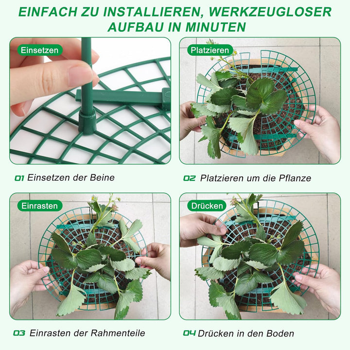 10 Stück Orbicular Erdbeerreifer,Erdbeerstützen Ständer,Schneckenschutz Erdbeerstützen,Schneckenschu