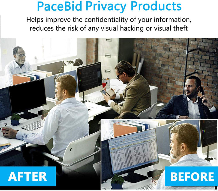 PaceBid 23 Zoll 16:9 Desktop Privacy Filter I Blickschutzfilter für Desktop Computer Widescreen Moni