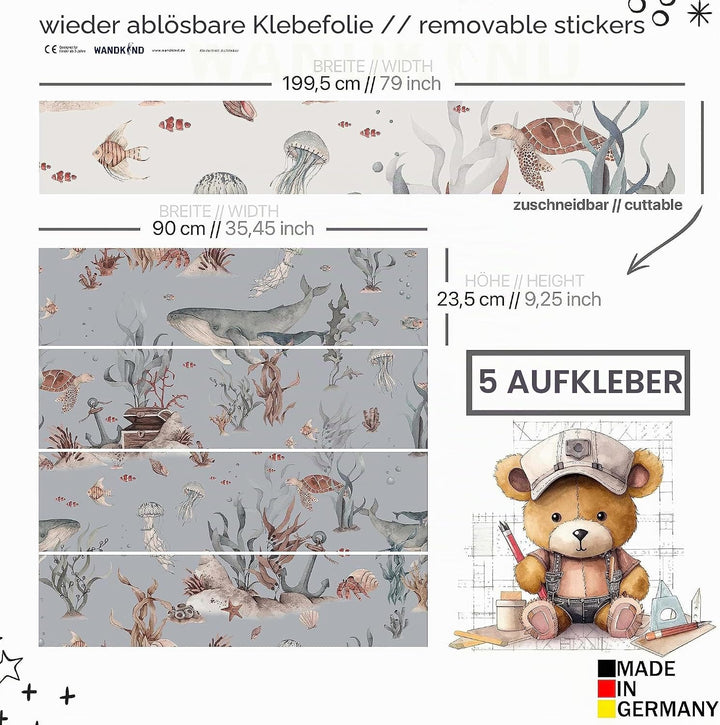 WANDKIND Aufkleber für IKEA KURA Kinderbett Hochbett Klebefolie Möbelfolie Sticker Kinderzimmer Unte