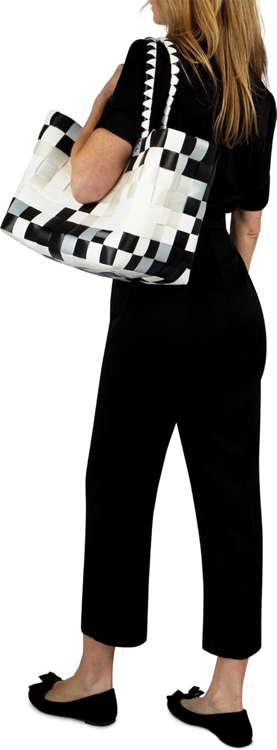 normani Einkaufstasche geflochten mit Henkeln - Tragetasche extra robust Farbe Classic/Stone Classic