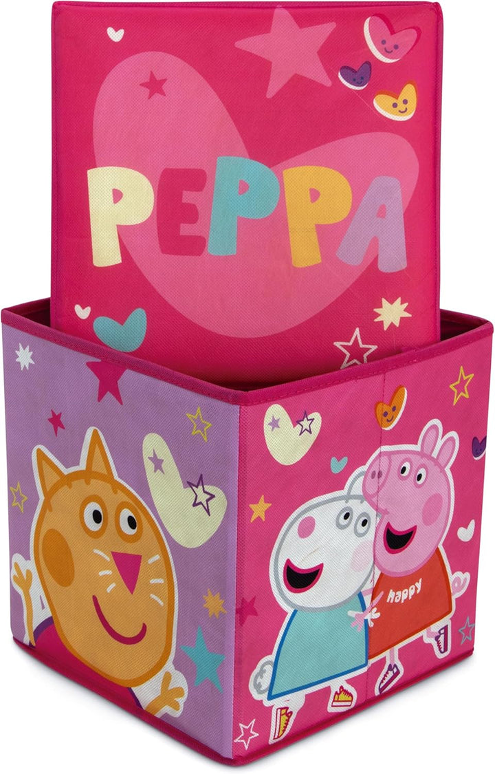 ARDITEX – Faltbare Aufbewahrungsbox für Kinder mit Peppa Wutz und gepolstertem Deckel als Sitzgelege