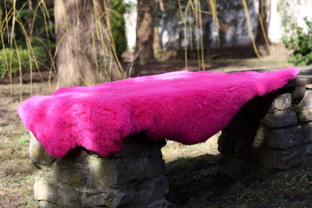 Hollert Lammfell Merino Pink kuschelig flauschig Schaffell waschbar Echtfell Läufer Teppich für Wohn