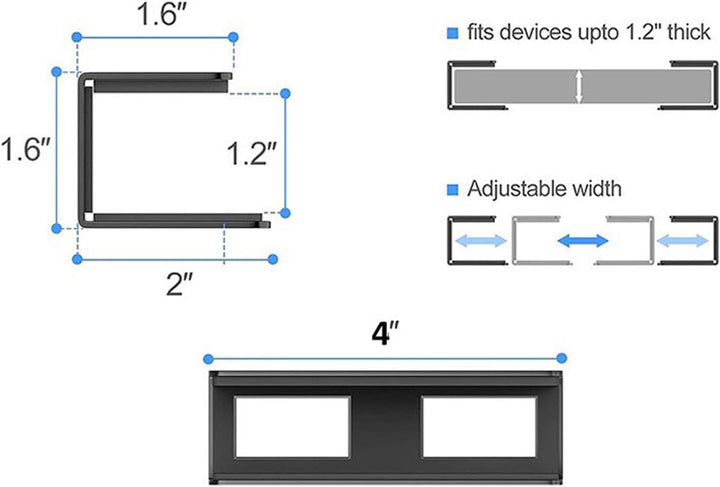 Laptop-Halterung unter dem Schreibtisch, Gerätehalter aus Aluminiumlegierung mit kratzfestem Silikon