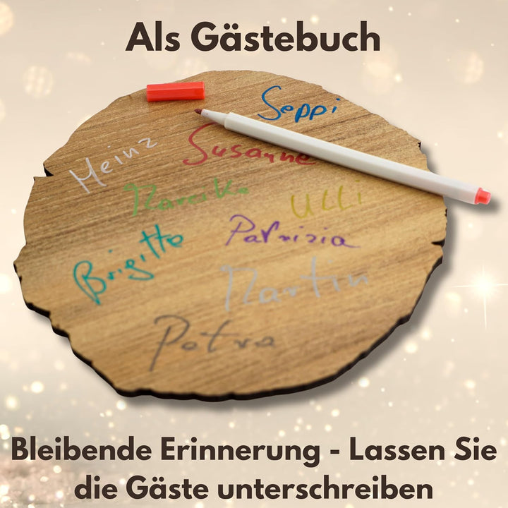 Baumscheibe mit Gravur für 80. Geburtstag – Geburtstags Geschenk aus Holz – Hochwertige Holz Geschen