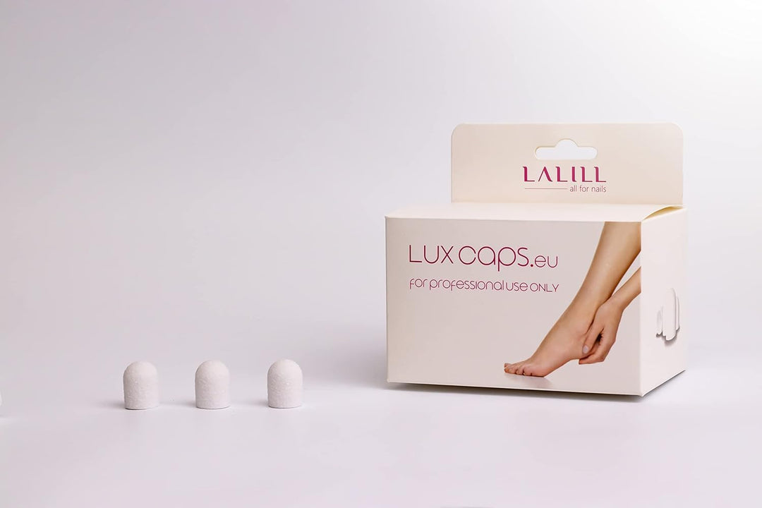 LALILL Schleifkappen LUX 50 Stück – weisse Fräskappen für Nagelfräser – Maniküre, Pediküre & Podolog