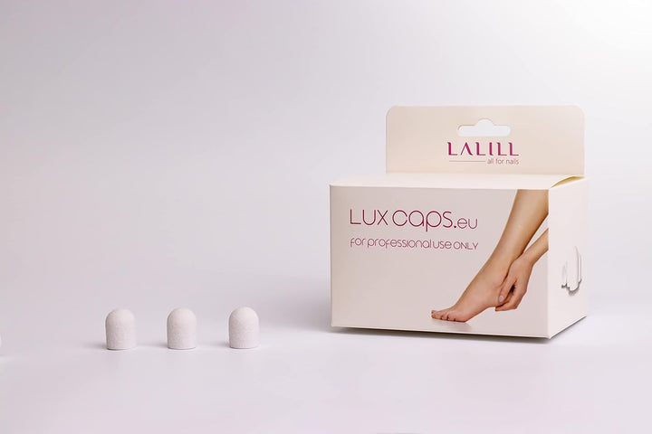 LALILL Schleifkappen LUX 50 Stück – weisse Fräskappen für Nagelfräser – Maniküre, Pediküre & Podolog