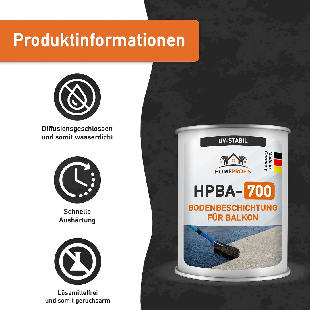 Home Profis® HPBA-700 seidenmatte UV-beständige 1K Bodenfarbe (12,5m²) für Balkon &amp; Terrasse in RAL
