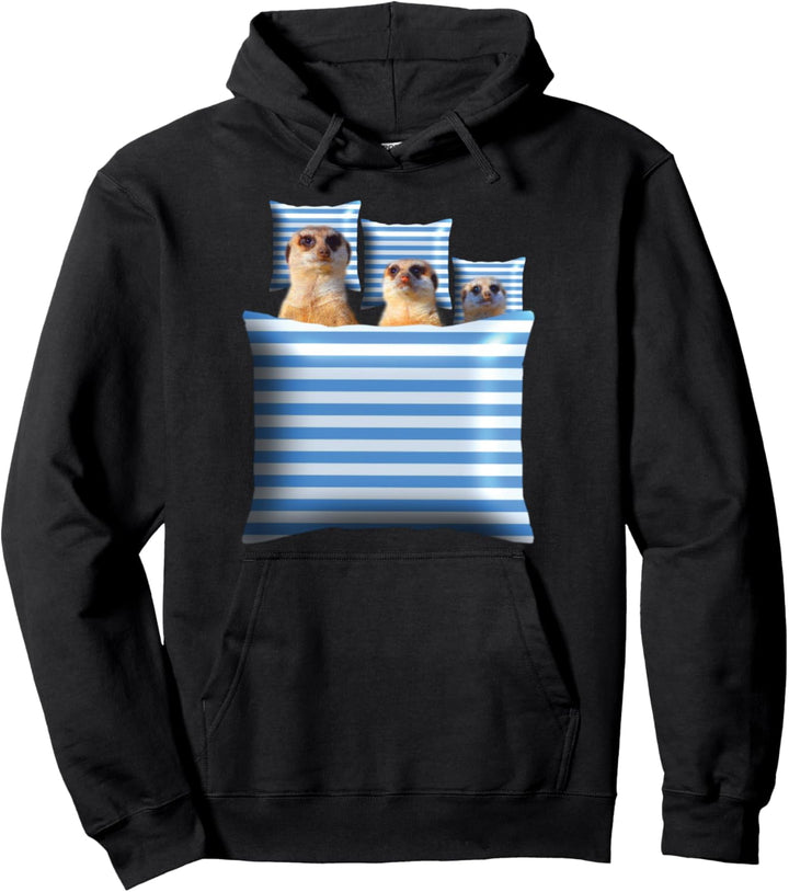 Offizielles Erdmännchen-Schlafkleid Familie im Bett Damen Pullover Hoodie