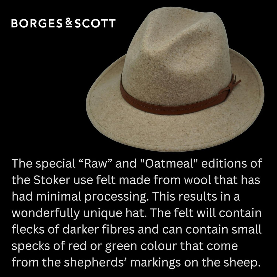 The Stoker – leichte breite Krempe – wasserabweisend – Fedora Trilby Style Filzhut S hellbeige, S he