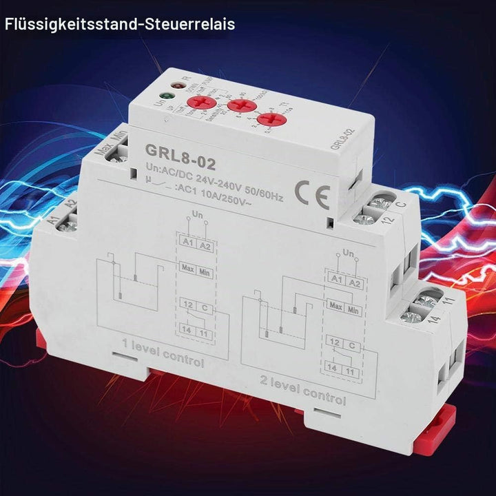 Niveaurelais, GRL8-02 AC/DC 24V-240V 10A Niveaurelais zur Überwachung des Flüssigkeitsstands in Beck