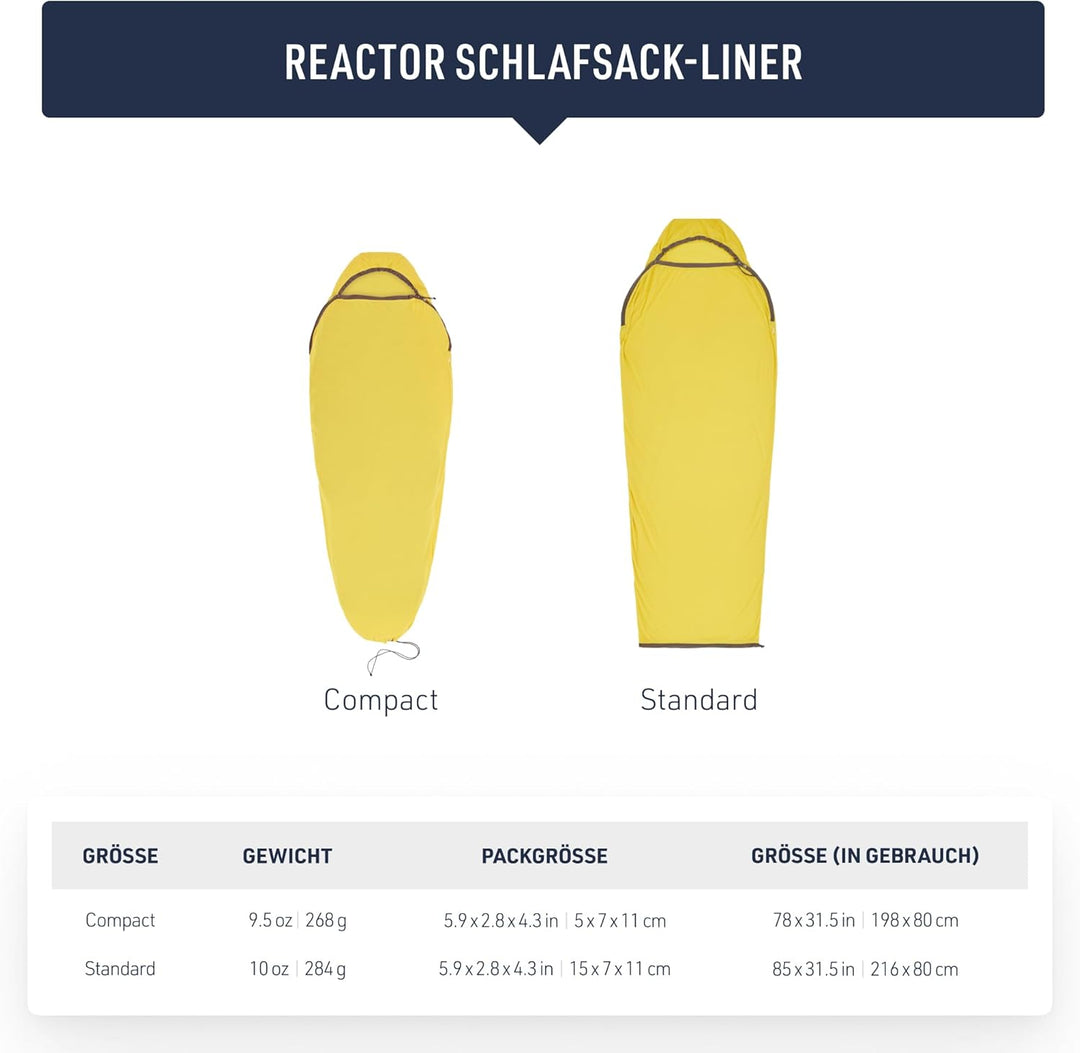 Sea to Summit Reactor Isolierte Schlafsackeinlage Standard Standard (85 x 31,5), Standard Standard (