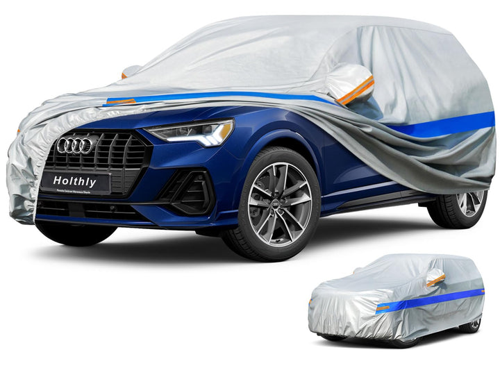 Holthly SUV Autoabdeckung Wasserdicht Atmungsaktiv,Auto-Abdeckplane für Vollgarage,Regen,Sonne,Staub